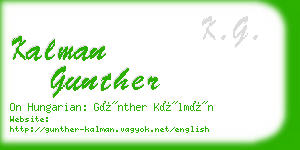 kalman gunther business card